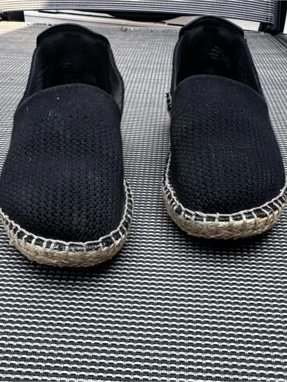 Cole Haan Black Pinch Classic Knit w/ Leather Espadrilles, Size 5